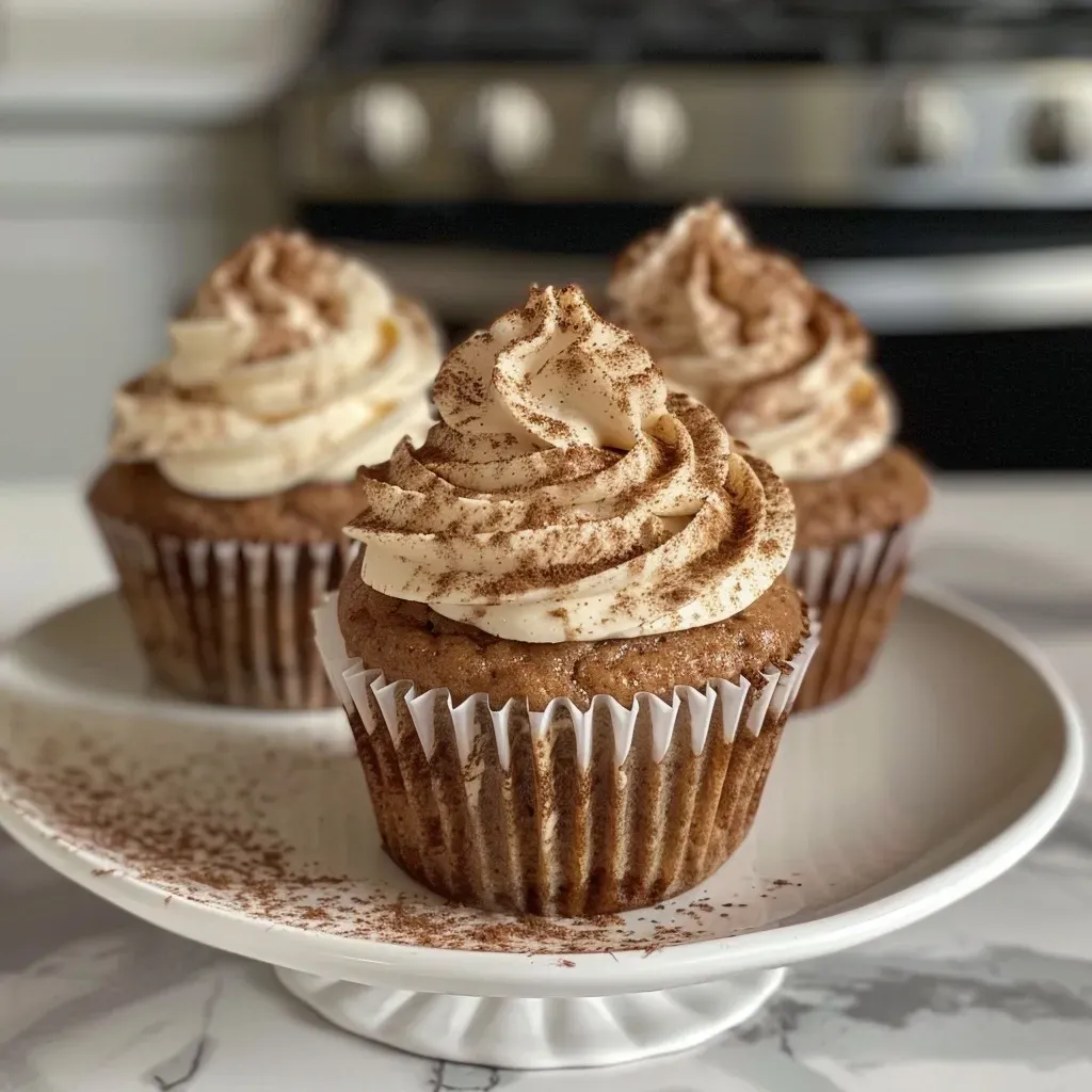 ['Side view of a delicious Keto Spice Cake Cupcake with a creamy frosting.', 'Close-up of a moist Keto Spice Cake Cupcake topped with cream cheese frosting.', 'Juicy Keto Spice Cake Cupcake showcasing a textured exterior and smooth frosting.', 'Detailed view of a Keto Spice Cake Cupcake with spices sprinkled on top.']