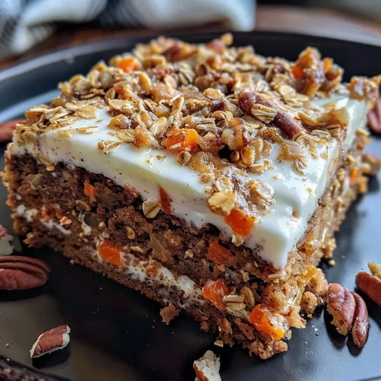 ['Close-up side view of a moist protein carrot cake topped with grated carrots and pecans.', 'Side angle photo showcasing a slice of protein-packed carrot cake with a rich texture.', 'Juicy, vibrant carrot cake slice displaying a moist crumb and healthy ingredients.', 'Detailed view of a delicious protein carrot cake highlighting its colorful toppings and moist layers.']