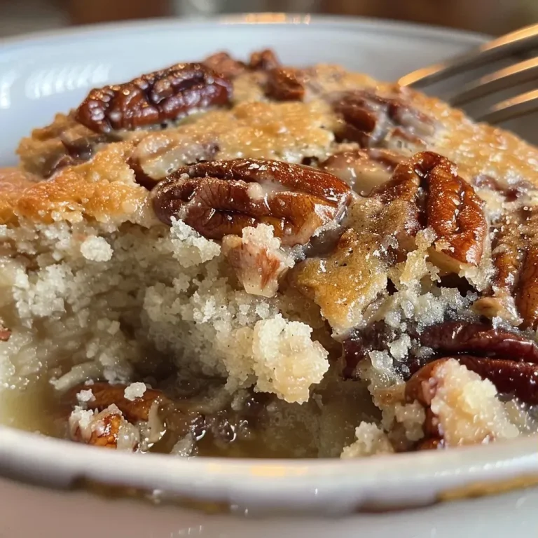 ['A close-up side view of a delicious pecan cobbler with a golden crust and visible pecans.', 'A vibrant image of pecan cobbler served in a dish, showcasing its rich texture and color.', 'A detailed shot of freshly baked pecan cobbler, featuring a glossy top and scattered pecans.', 'A mouth-watering close-up of pecan cobbler, highlighting its warm, inviting appearance.']