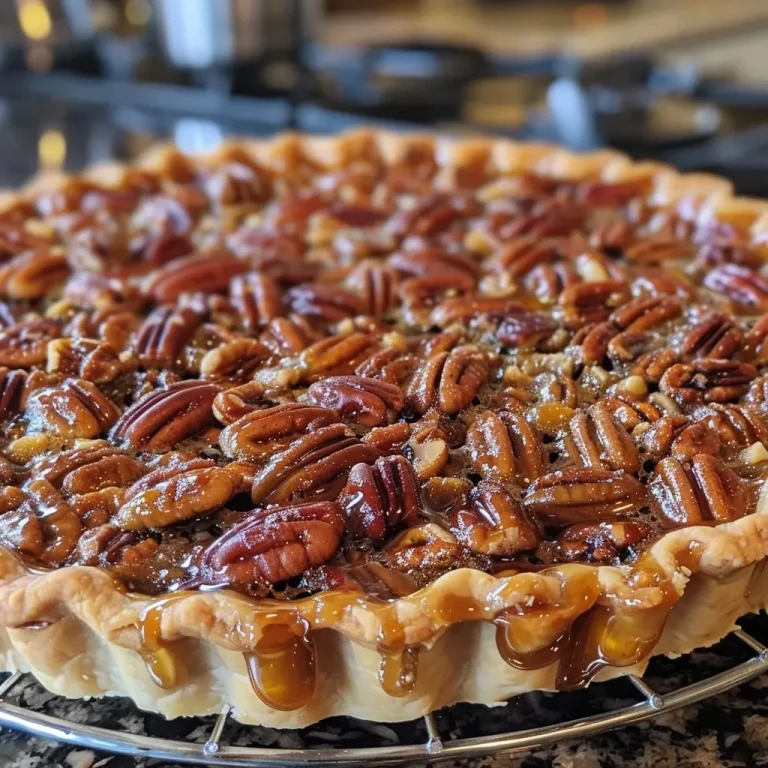 ['Close-up of a golden-brown pecan praline pie with a slice cut out.', 'Side view of a delicious pecan praline pie, showcasing its rich filling and crust.', 'Juicy, golden pecan praline pie on a plate with pecans sprinkled around.', 'A beautifully baked pecan praline pie with a glossy, caramelized top and toasted pecans.']