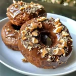 ['Close-up view of a protein donut topped with icing and sprinkled with cinnamon.', 'Side profile of moist Prune Apple Cinnamon Protein Donut with a golden-brown exterior.', 'Detailed image of a donut showing a fluffy interior and a glistening glaze.', 'A delicious protein-rich donut with bits of apple and prunes visible in the batter.']