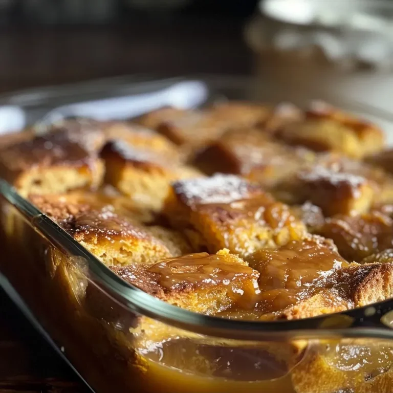 ['Close-up of a slice of pumpkin bread pudding with visible chunks of bread and creamy texture.', 'Side view of pumpkin bread pudding, highlighting its rich, golden-brown color and creamy top.', 'A delicious serving of pumpkin bread pudding showing its moist layers and warm spices.', 'Slice of pumpkin bread pudding topped with whipped cream, showcasing its soft and inviting interior.']