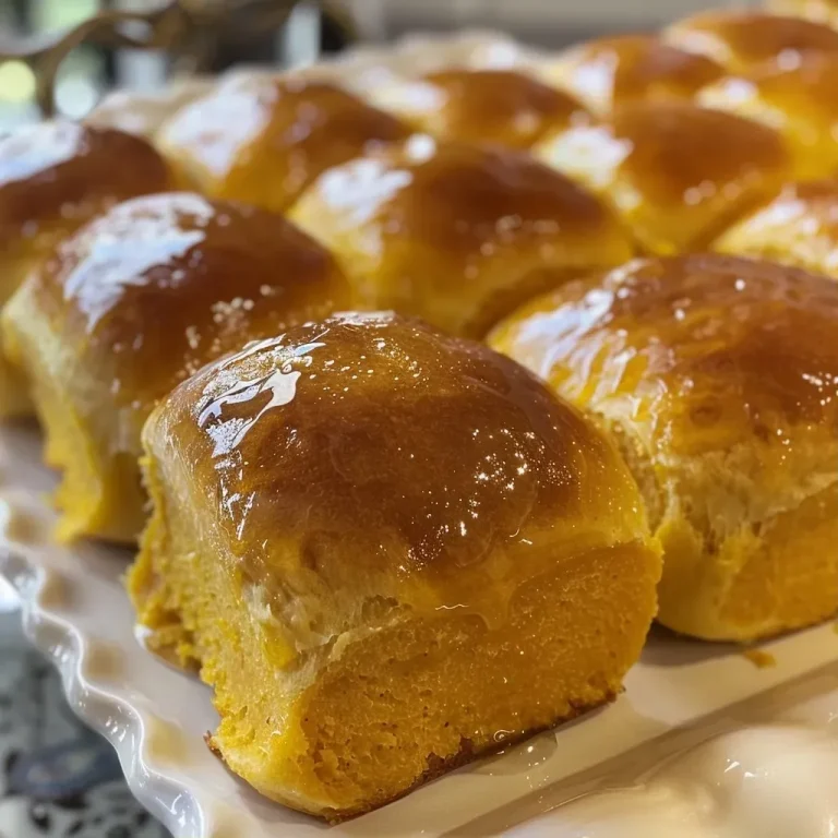 ['Close-up of golden-brown pumpkin dinner rolls with a soft texture.', 'Side view of fluffy pumpkin dinner rolls, showcasing a warm, inviting color.', 'Juicy pumpkin dinner rolls arranged on a rustic wooden surface.', 'Freshly baked pumpkin dinner rolls with a shiny glaze on top.']