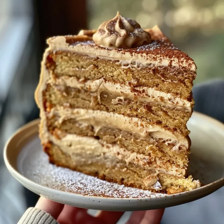 ['A slice of moist pumpkin spice latte cake topped with creamy caramel drizzle and brown butter frosting.', 'Close-up side view of a decadent cake layered with pumpkin, spices, and salted caramel.', 'A deliciously rich pumpkin spice latte cake adorned with a glossy caramel glaze and smooth frosting.', 'Vibrant slice of pumpkin cake showcasing rich layers and glistening caramel topping.']