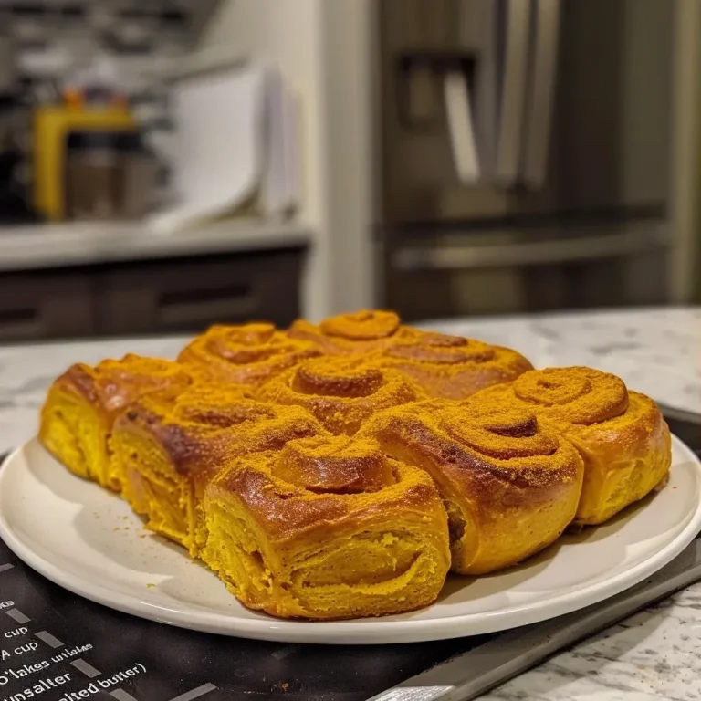 ['Close-up view of freshly baked soft pumpkin rolls, showcasing their golden-brown color and fluffy texture.', 'Side angle photo of warm pumpkin rolls with a soft, pillowy appearance, highlighting their inviting color.', 'Juicy pumpkin rolls arranged neatly, emphasizing their moistness and soft edges in a home kitchen setting.', 'Detailed shot of pumpkin rolls, capturing their fluffy texture and rich color, perfect for a fall dessert.']