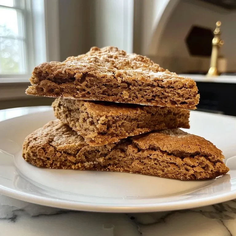 ['Close-up view of golden-brown Spiced Molasses Scones with a crumbly texture.', 'Side view of freshly baked Spiced Molasses Scones showcasing a warm, inviting color.', 'Deliciously spiced scones with a glossy finish from molasses, displayed on a rustic surface.', 'A detailed look at Spiced Molasses Scones, highlighting their soft, inviting interior.']