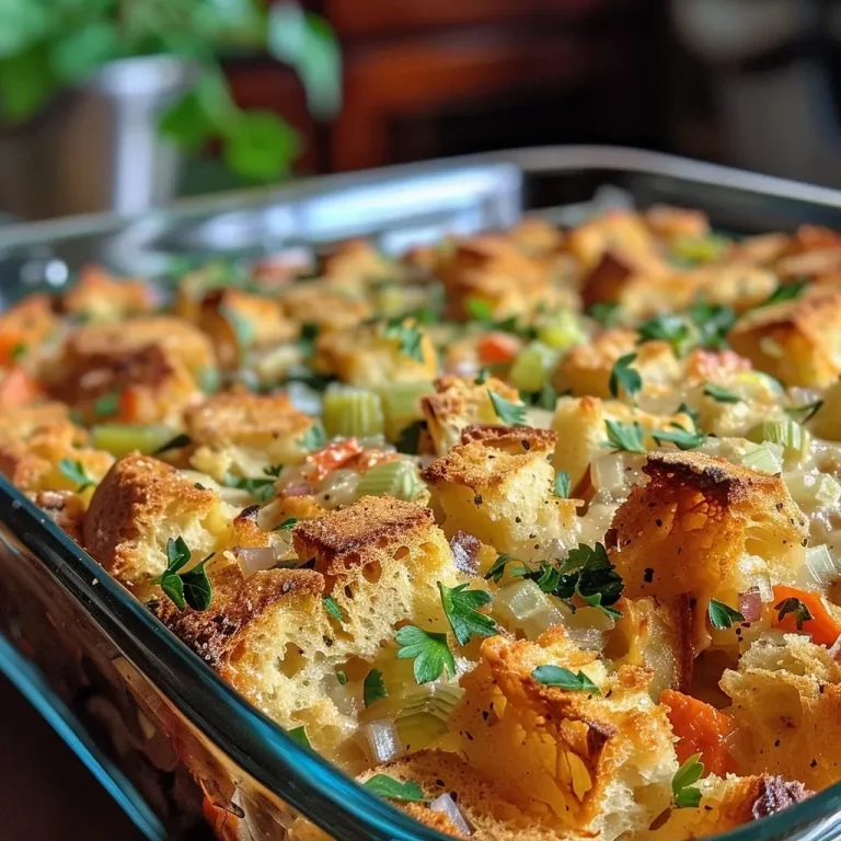 ['Close-up view of golden-brown Stuffing Bread Pudding with melted Gruyère cheese.', 'Side perspective of a delicious serving of Gruyère-stuffed bread pudding, showcasing its creamy texture.', 'Richly colored Stuffing Bread Pudding with visible chunks of vegetables and a cheese topping.', 'Appetizing slice of Stuffing Bread Pudding, highlighting the gooey Gruyère and crispy edges.']