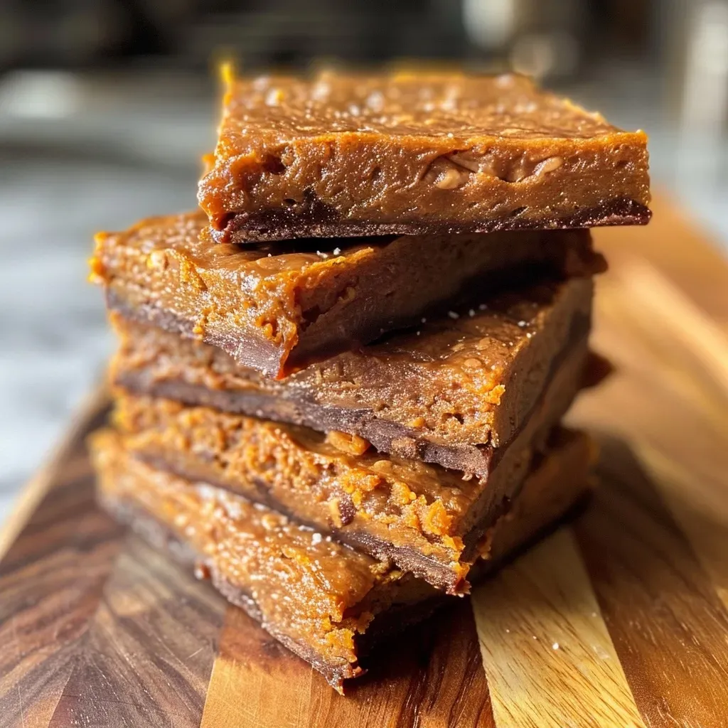 Close-up of a sweet potato protein bar showcasing its moist texture and ingredients.