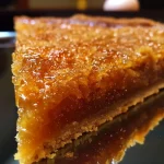 ['Close-up view of a slice of Treacle Tart on a plate, showcasing a glossy filling and crumbly crust.', 'Side view of a rich, golden Treacle Tart, highlighting its texture and layered ingredients.', 'A delectable slice of Treacle Tart, capturing its shiny top and buttery crust against a simple backdrop.', 'A detailed shot of Treacle Tart, focusing on the syrupy filling and fresh lemon zest on the surface.']