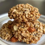 ['Close-up side view of healthy nut and seed energy cookies arranged on a wooden surface.', 'Delicious energy cookies made with nuts and seeds, captured from the side showing texture.', 'Side view of chewy nut and seed cookies, highlighting their chunky ingredients and golden color.', 'Tasty energy cookies, featuring a blend of nuts and seeds, displayed in a casual setting.']