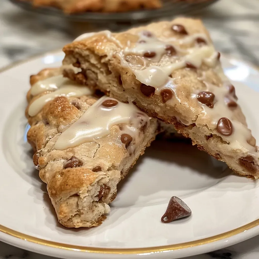 ['Close-up of golden-brown Air Fryer Cinnamon Chip Scones with glistening cinnamon chips.', 'Side view of fluffy Air Fryer Cinnamon Chip Scones, highlighting their crispy exterior and soft interior.', 'Juicy Air Fryer Cinnamon Chip Scones sprinkled with sparkling sugar, showing off cinnamon chips.', 'Deliciously baked Air Fryer Cinnamon Chip Scones, emphasizing their rich golden color and texture.']