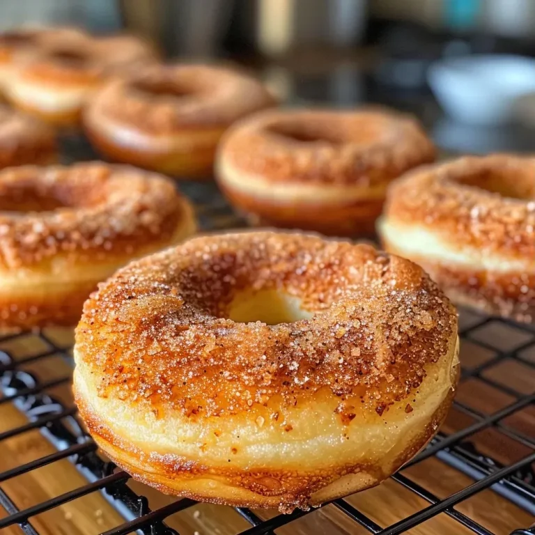 ['A close-up side view of freshly baked apple donuts, showcasing their golden-brown texture.', 'Juicy baked apple donuts displayed on a plate, with visible apple pieces and a sprinkle of cinnamon.', 'A detailed view of baked apple donuts, highlighting the moist surface and rich apple flavor.', 'Side view of delicious baked apple donuts with a shiny glaze and bits of apple, ready to be enjoyed.']