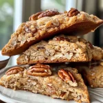 ['Close-up side view of freshly baked brown sugar pecan scones with a golden crust.', 'A delicious brown sugar pecan scone displaying a toasted pecan topping and drizzled glaze.', 'Side angle of warm brown sugar pecan scones with a flaky texture and pecans sprinkled on top.', 'Golden-brown scones enriched with pecans and a dusting of cinnamon sugar for added flavor.']