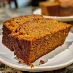 ['Close-up of moist butternut squash bread from the side, showcasing its golden-brown crust.', 'Side view of a freshly baked butternut squash bread with a soft and fluffy interior.', 'Sliced butternut squash bread showing its vibrant orange hue and spiced texture.', 'Detailed side profile of butternut squash bread, highlighting its deliciously moist texture.']
