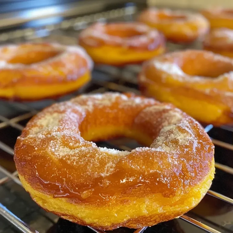 ['Close-up of a golden, glazed butternut squash donut with a smooth texture.', 'Side view of fluffy butternut squash donuts dusted with powdered sugar.', 'A delicious butternut squash donut showcasing its rich color and soft appearance.', 'Deliciously plump butternut squash donut with a light coating of sugar.']