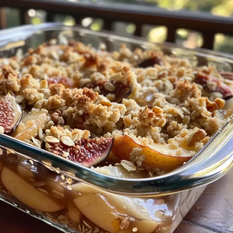 ['Close-up view of a baked apple and fig crisp, showcasing a golden-brown crumb topping.', 'Side view of a delicious fig and apple crumble, with visible chunks of fruit and crispy topping.', 'Juicy California Fig and Apple Crisp with a crumbly golden crust, highlighting fresh ingredients.', 'A tempting dish of fig and apple crisp, featuring a textured topping over juicy fruit filling.']