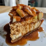 ['Close-up view of a Caramel Apple Protein Cheesecake topped with apple slices and drizzled in caramel.', 'Side angle of a creamy Caramel Apple Protein Cheesecake with visible layers and caramel glaze.', 'Detailed shot of a slice of Caramel Apple Protein Cheesecake showcasing its rich texture and toppings.', 'Delicious Caramel Apple Protein Cheesecake with a golden-brown crust and caramel drizzle on a white plate.']