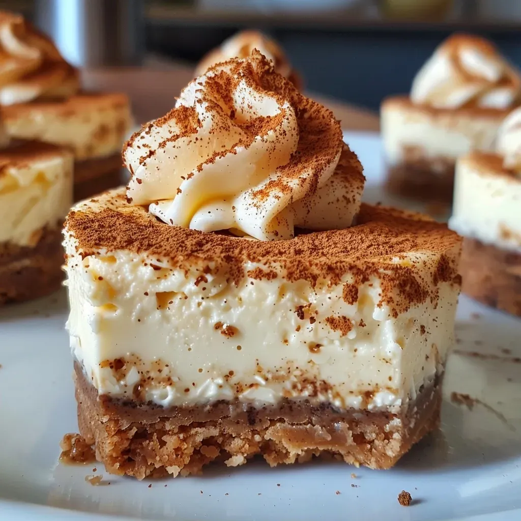 Close-up side view of Chai Spiced Cheesecake Tarts with a crumbly crust.