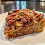 ['Close-up view of a moist cinnamon pecan coffee cake.', 'Side view of a cinnamon pecan coffee cake with a golden-brown crust.', 'Delicious coffee cake topped with pecans and cinnamon, showcasing layers.', 'A slice of cinnamon pecan coffee cake with visible pecan chunks and cinnamon swirl.']