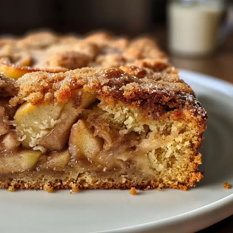 ['Close-up view of a moist cinnamon sugar apple cake with a golden-brown top.', 'Side view of a deliciously baked cinnamon sugar apple cake, showcasing its moist texture.', 'Juicy apple cake topped with a layer of cinnamon sugar, captured in vibrant detail.', 'A slice of apple cake highlighting the chopped apples and cinnamon topping.']