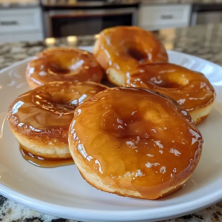 ['Close-up view of a shiny maple glaze in a bowl, with ingredients around it.', 'Side angle of a glossy maple glaze dripping from a spoon, featuring recipe ingredients nearby.', 'Detailed shot of a creamy maple glaze highlighted by a sprinkle of cinnamon on top.', 'Overhead view of a small bowl of maple glaze with confectioners’ sugar and butter scattered around.']