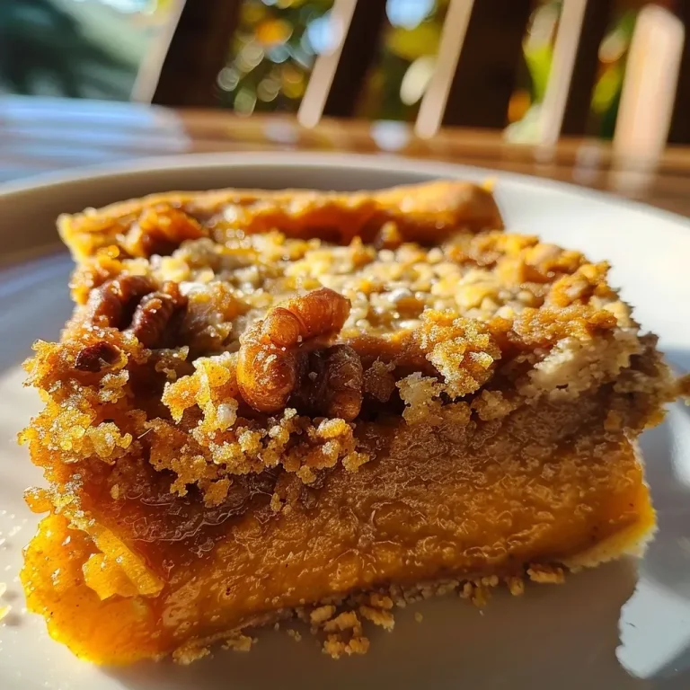 ['Close-up of a slice of Easy Pumpkin Cobbler topped with pecans and drizzled with sauce.', 'Side view of a warm pumpkin cobbler in a baking dish, showcasing its golden-brown crust and creamy filling.', 'A delicious pumpkin cobbler resting on a plate, garnished with chopped pecans and a light dusting of cinnamon.', 'Mouthwatering Easy Pumpkin Cobbler slice displayed with a fork beside it, emphasizing its rich texture.']