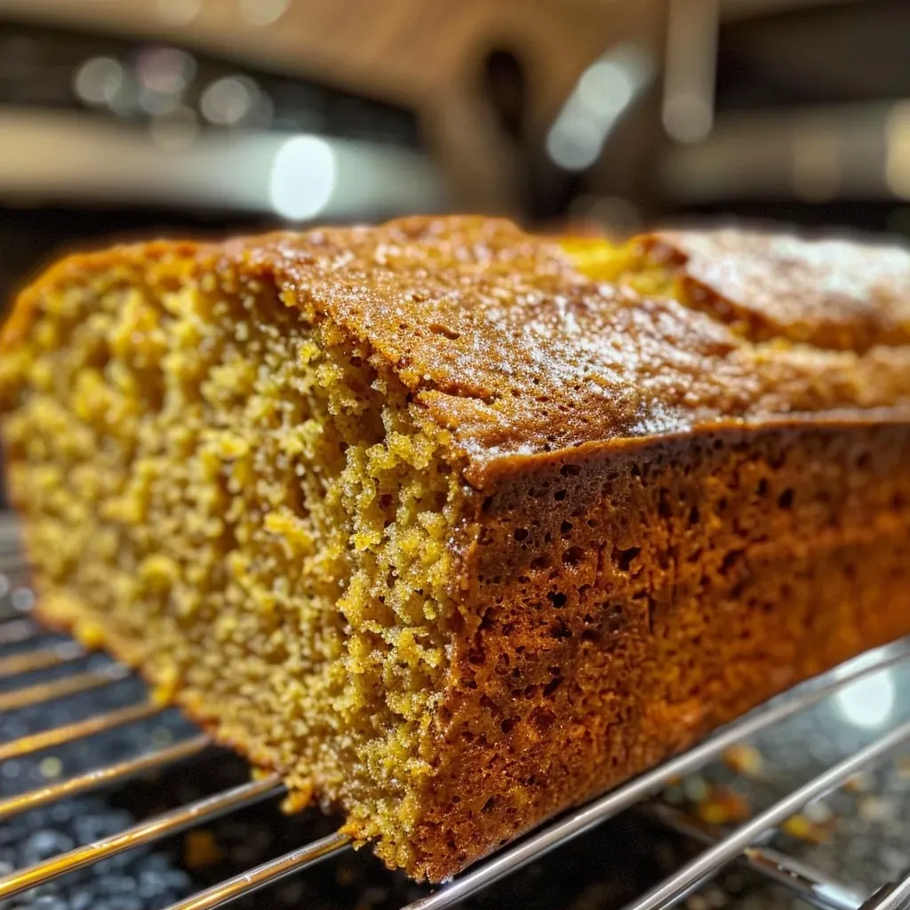 ['A close-up view of sliced yellow squash bread revealing its moist texture.', 'A side view of a loaf of yellow squash bread showcasing its golden crust and sliced pieces.', 'A delicious slice of homemade yellow squash bread on a wooden cutting board.', 'An iPhone 15 Pro photo of freshly baked yellow squash bread with visible grated squash.']