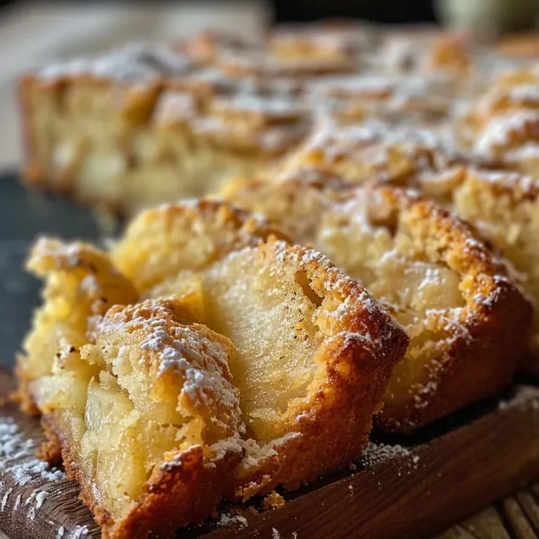 ['Side view of a freshly baked Ginger and Pear Cake with slices of pear on top.', 'Close-up of a moist Ginger and Pear Cake displaying its golden-brown crust and pear slices.', 'Juicy Ginger and Pear Cake with a dusting of powdered sugar, showcasing its textured surface.', 'Delicious Ginger and Pear Cake featuring grated ginger and sliced pears on the side.']