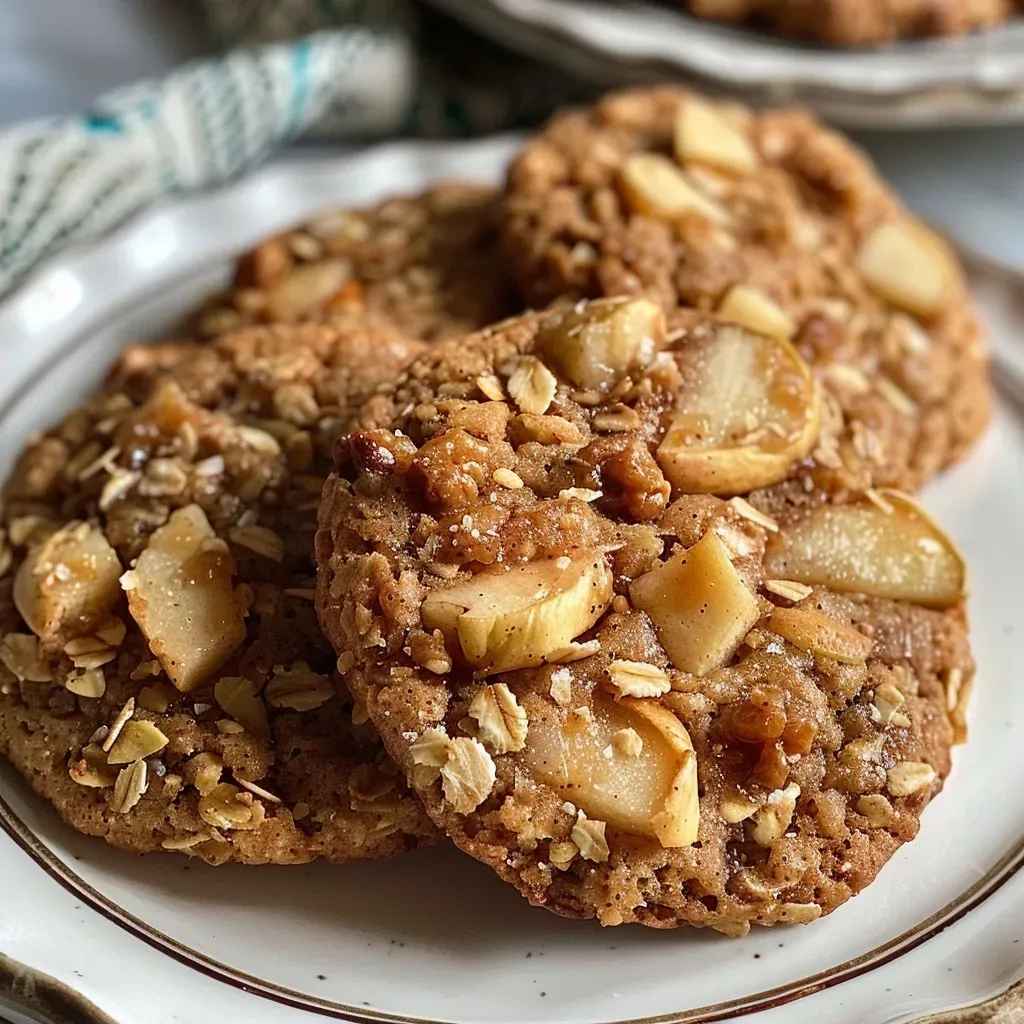 Close-up of a delicious Ginger Pear Crumble Cookie with a golden-brown crust.