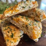['Close-up of golden-brown Irish Cheddar and Herb Scones with a flaky texture.', 'Side view of freshly baked Irish Cheddar scones showcasing herbs and cheese.', 'Appetizing Irish Cheddar and Herb Scones displayed on a wooden board, highlighting their crust.', 'Delicious Irish Cheddar scones with visible herbs and melted cheese on top.']