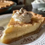 ['A side view close-up of a Maple Cream Pie showcasing its creamy filling.', 'A mouthwatering Maple Cream Pie displayed on a plate, highlighting its golden crust.', 'Detailed side view of a Maple Cream Pie with a smooth maple cream filling.', 'Close-up image of a Maple Cream Pie revealing its creamy texture and pie crust.']