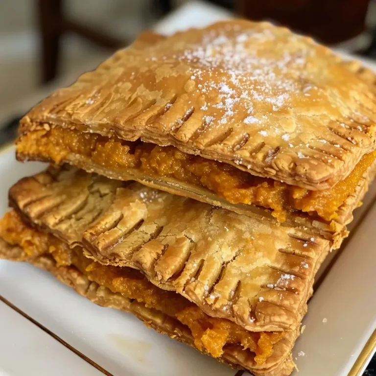 ['Close-up of golden-brown pumpkin hand pies with a flaky crust, showing the filling.', 'Side view of pumpkin hand pies with a shiny crust, showcasing their delicious texture.', 'Juicy pumpkin hand pies arranged neatly, highlighting their flaky exterior and vibrant filling.', 'Delicious pumpkin hand pies on a plate, revealing a rich pumpkin filling and flaky crust.']