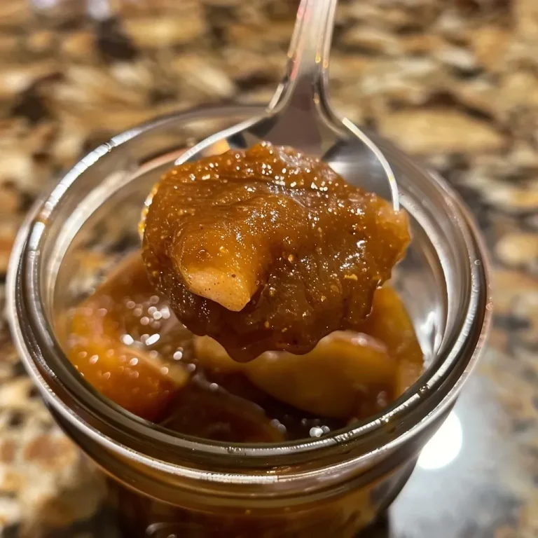 ['Close-up view of a jar filled with rich salted caramel apple butter.', 'Side angle of creamy salted caramel apple butter in a glass container.', 'Thick, glossy salted caramel apple butter with a smooth texture, in a bowl.', 'Spoon scooping out luscious salted caramel apple butter from a jar.']