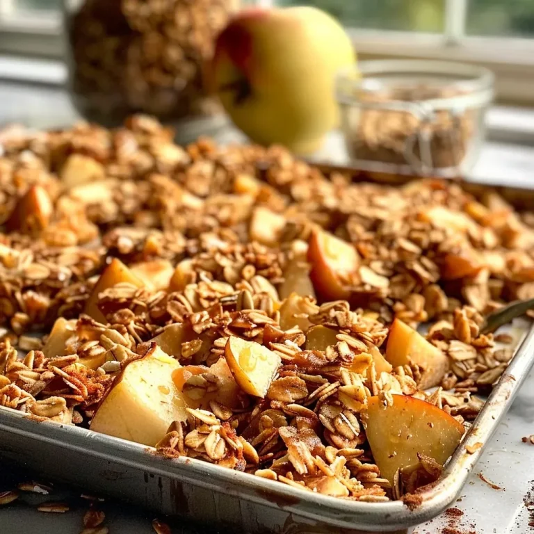 ['A delicious close-up view of salted caramel apple granola with oats and apple pieces.', 'Side view of a crunchy granola mix featuring apple bits and a glossy caramel finish.', 'An appetizing display of salted caramel apple granola, showcasing its golden oats and apple slices.', 'Textured granola highlighting caramel drizzles and pieces of fresh apple.']