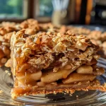 ['Juicy salted caramel apple pie bars on a plate, showcasing a side view with a golden crust.', 'Close-up of salted caramel apple pie bars displaying layers of baked apples and caramel drizzle.', 'Side view of rich salted caramel apple pie bars, highlighting the crumbly crust and apple filling.', 'Deliciously layered salted caramel apple pie bars on a white plate, topped with caramel sauce.']
