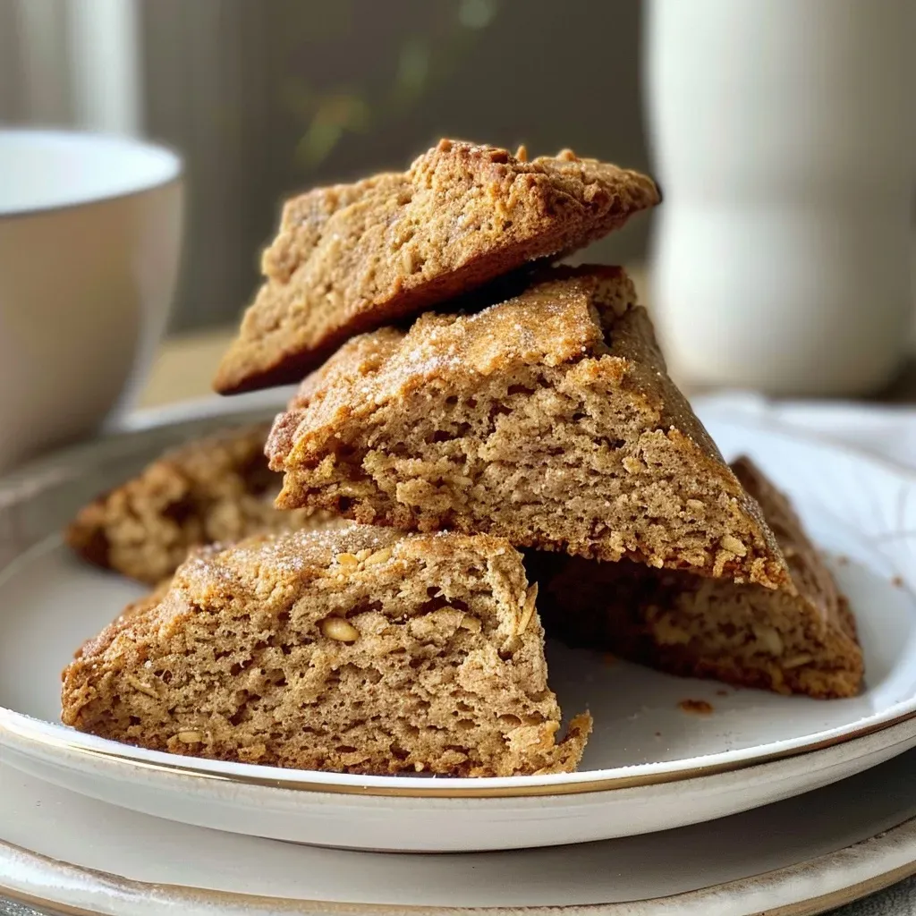 Close-up view of spiced molasses scones, showcasing their golden-brown texture.