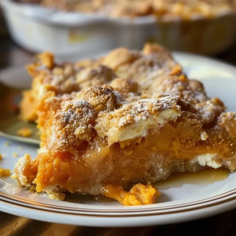 ['Close-up shot of a golden-brown sweet potato cobbler with a flaky crust.', 'Side view of a slice of sweet potato cobbler showcasing a creamy filling and pastry top.', 'Delicious sweet potato cobbler served in a dish, revealing its fluffy texture and warm color.', 'Appetizing sweet potato cobbler, highlighting the layered crust and rich filling.']