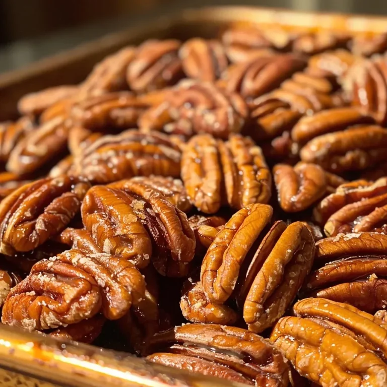 ['Close-up view of toasted pecans on a wooden surface.', 'Side view of crispy, golden-brown toasted pecans in a bowl.', 'A collection of freshly toasted pecans with a glossy finish.', 'Detailed shot of pecans showing texture after being toasted.']