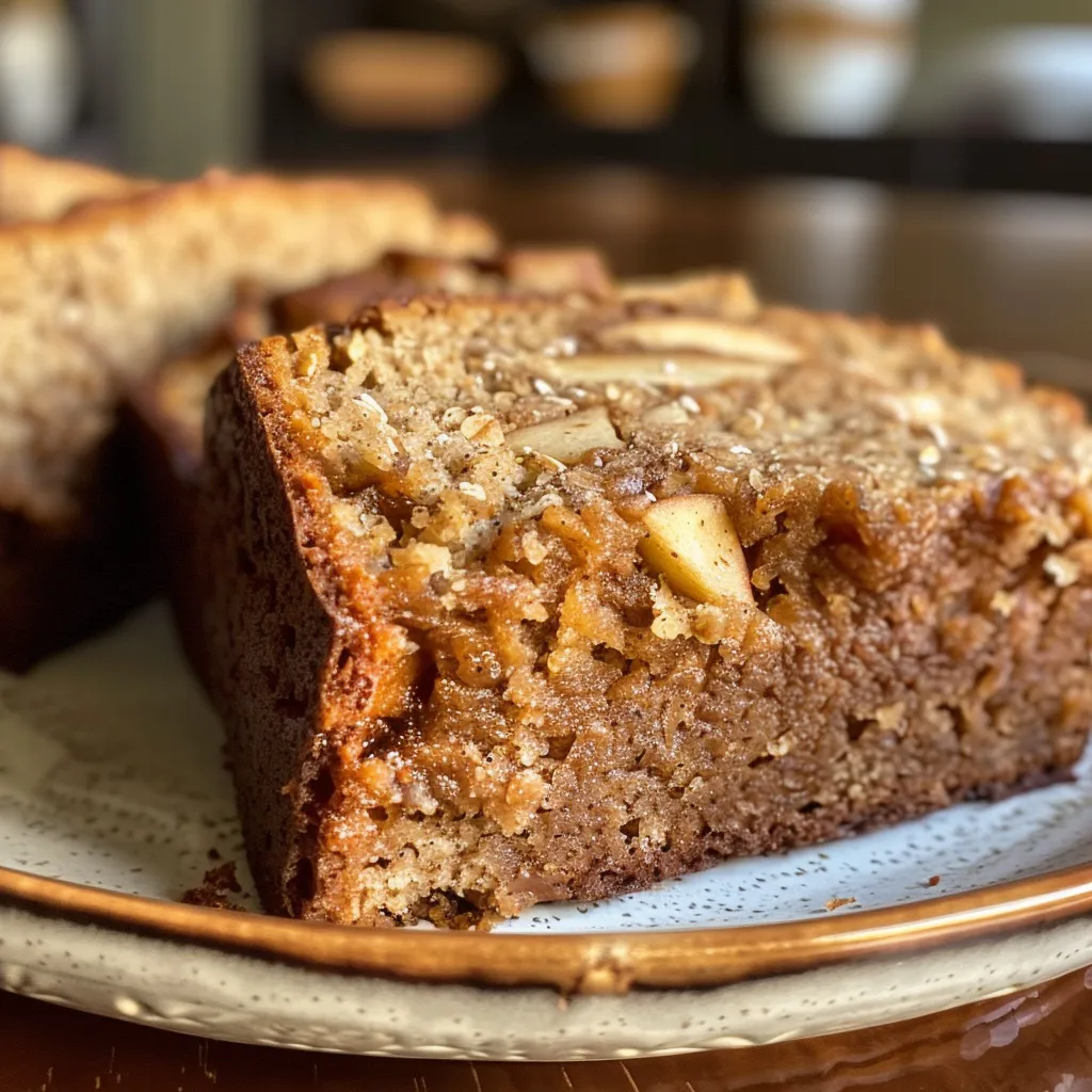 ['Close-up view of freshly baked Honeycrisp Apple Bread on a wooden table.', 'Side view of a golden-brown loaf of Honeycrisp Apple Bread with apple pieces visible.', 'Juicy Honeycrisp Apple Bread sliced, showcasing the tender texture and apple chunks.', 'Detailed image of a Honeycrisp Apple Bread loaf with a buttery crust and cinnamon sprinkle.']
