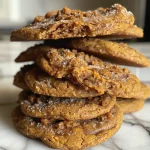 ['Close-up view of Pumpkin Coffee Cake Cookies on a plate, showcasing a warm, golden-brown texture.', 'Side angle shot of freshly baked Pumpkin Coffee Cake Cookies, highlighting their soft, inviting appearance.', 'Detailed image of Pumpkin Coffee Cake Cookies, emphasizing their moist, cake-like consistency and rich color.', 'Irresistible close-up of Pumpkin Coffee Cake Cookies with a sprinkle of powdered sugar, revealing their deliciousness.']
